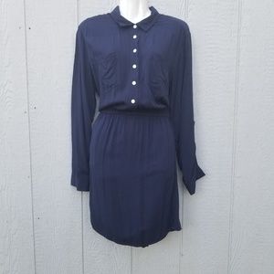 Gap LS Casual Dress Medium Blue